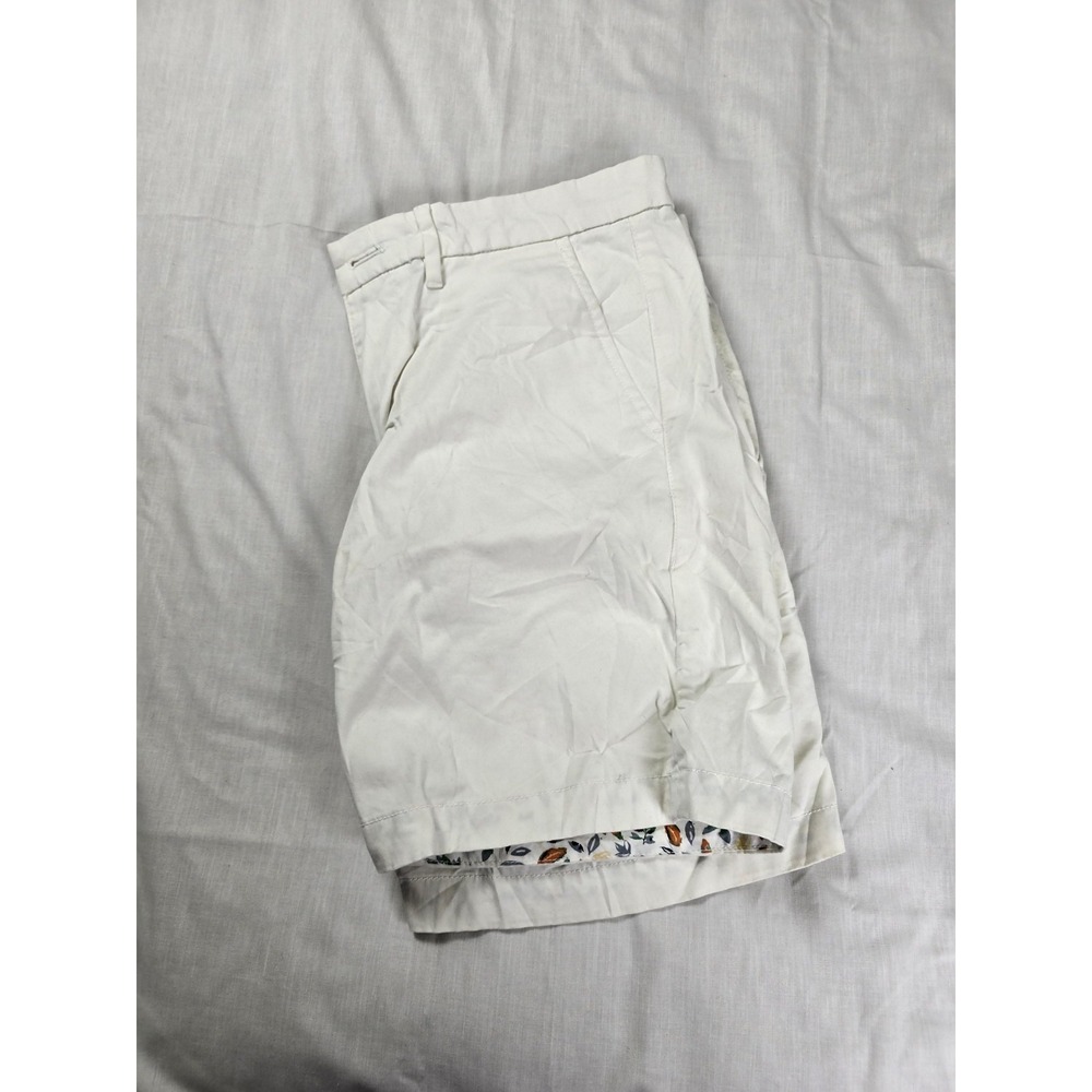 Denim & Flower Shorts Mens 29 White Ricky Singh Chino Tropical Embroidered Beach